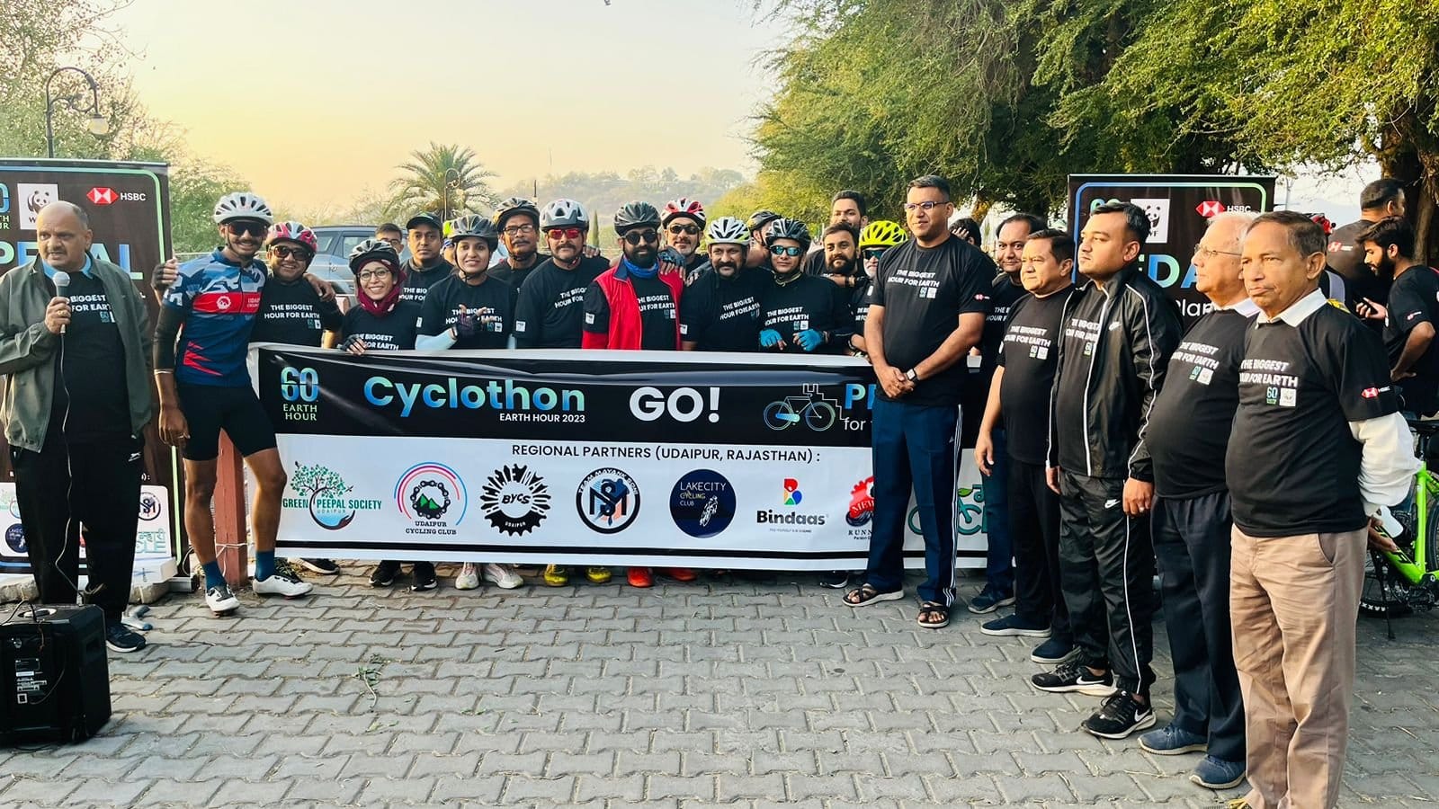 Club members together at the Earth Hour Cyclothon